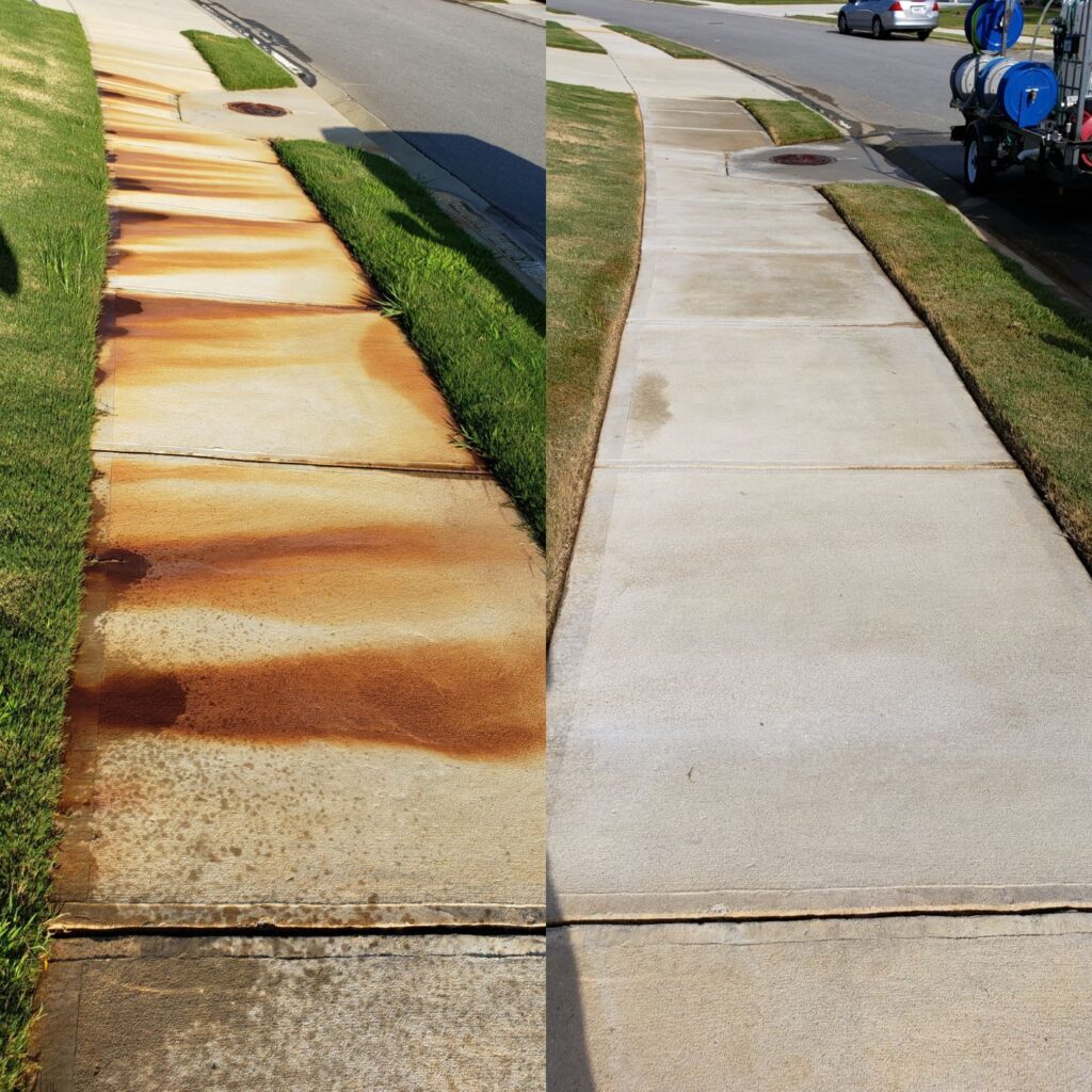 Remove Rust Stains on Sidewalk