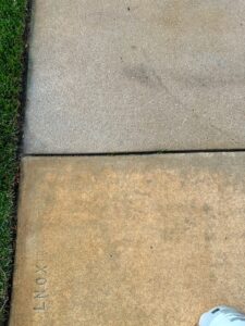 Iron Rust Stain Removal Before and After on Driveway